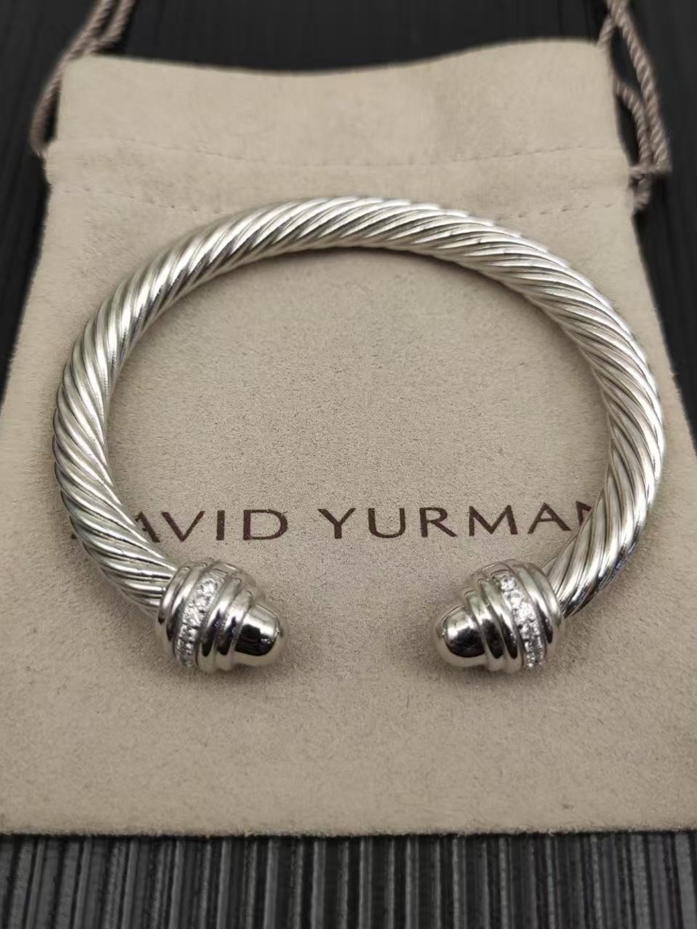 New David Yurman Bracelet 925 Silver Cable Twist Cuff Bracelet
